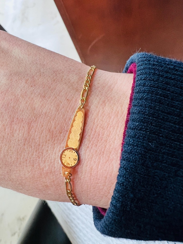 PULSERA esclava de ORO Amarillo de 18 Kilates para bebé, niño o niña