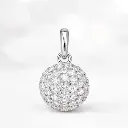 COLGANTE Redondo de BRILLANTES en Oro Blanco de 18 Kilates