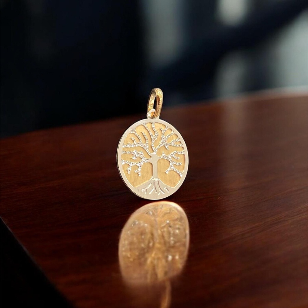 Colgante de Árbol de la Vida en Oro amarillo y blanco de 18 k
