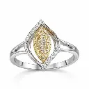 ANILLO Rombo Brillantes en Oro blanco y amarillo de 18 kilates