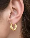 ARGOLLAS De ORO Amarillo 18 kilates , Arete trenzado mate y brillante