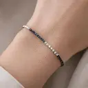 PULSERA Riviere con Brillantes, Zafiro y oro Blanco de 18 kilates, Pulsera preciosa de Brillantes