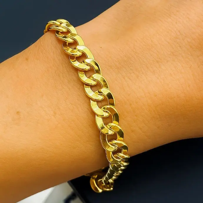 PULSERA Barbada de ORO de 18 kilates,