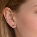 PENDIENTES de Oro Blanco de 18 kilates con Zafiros y Brillantes