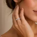 ANILLO Cinquillo de Brillantes en Oro Blanco de 18 k