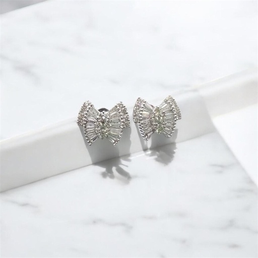 [P 1000] PENDIENTES de Brillantes en forma de Mariposa en Oro Blanco de 18 K