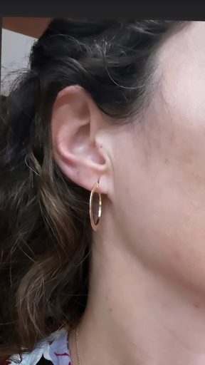 [A 124] ARGOLLAS De ORO Amarillo 18 kilates de Forma Redonda Planas