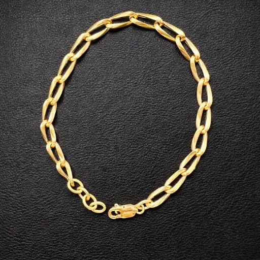 PULSERA de ORO Amarillo de 18 Kilates , Pulsera de Eslabones
