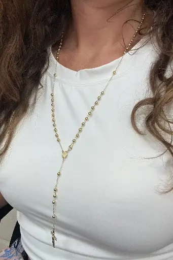 [Ro1] ROSARIO de ORO Amarillo 18K y virgen de la milagrosa