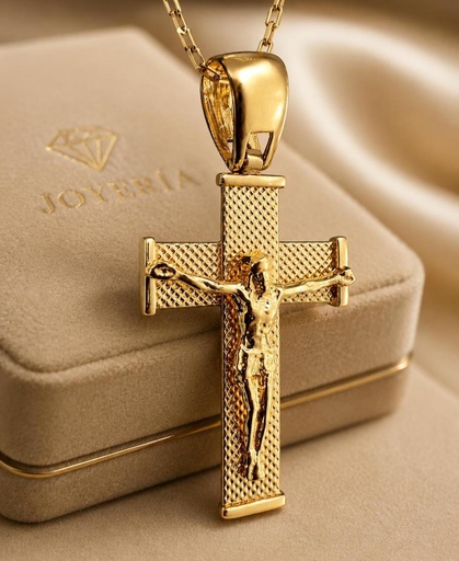 [Co 115] COLGANTE CRUZ Oro Amarillo 18 kilates, Cruz latina Oro Amarillo, Crucifijo Oro Amarillo 18 k