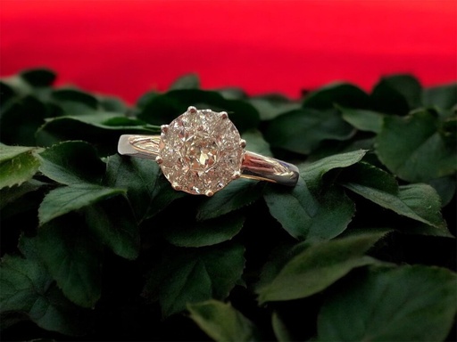 [An 211] ANILLO SOLITARIO BRILLANTES, Oro Blanco 18 kilates, Anillo Compromiso Oro Brillantes